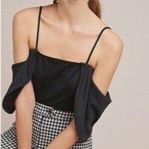 Anthropologie Eri+Ali Maria Draped Cold Shoulder Top - Size M - Black